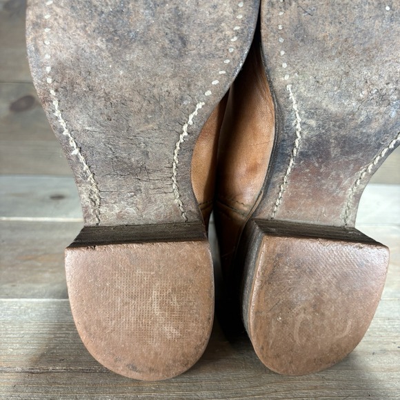 frye campus womens size 8 shoes brown leather tall heel riding boots USA - Picture 7 of 11